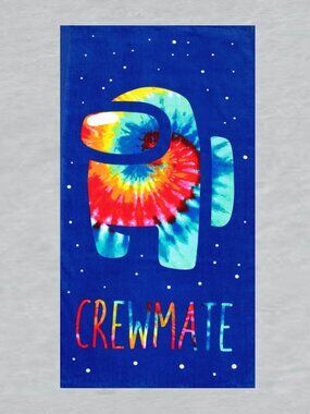 Among Us Tie Dye Imposter Beach Towel Measures 28 x 58 in